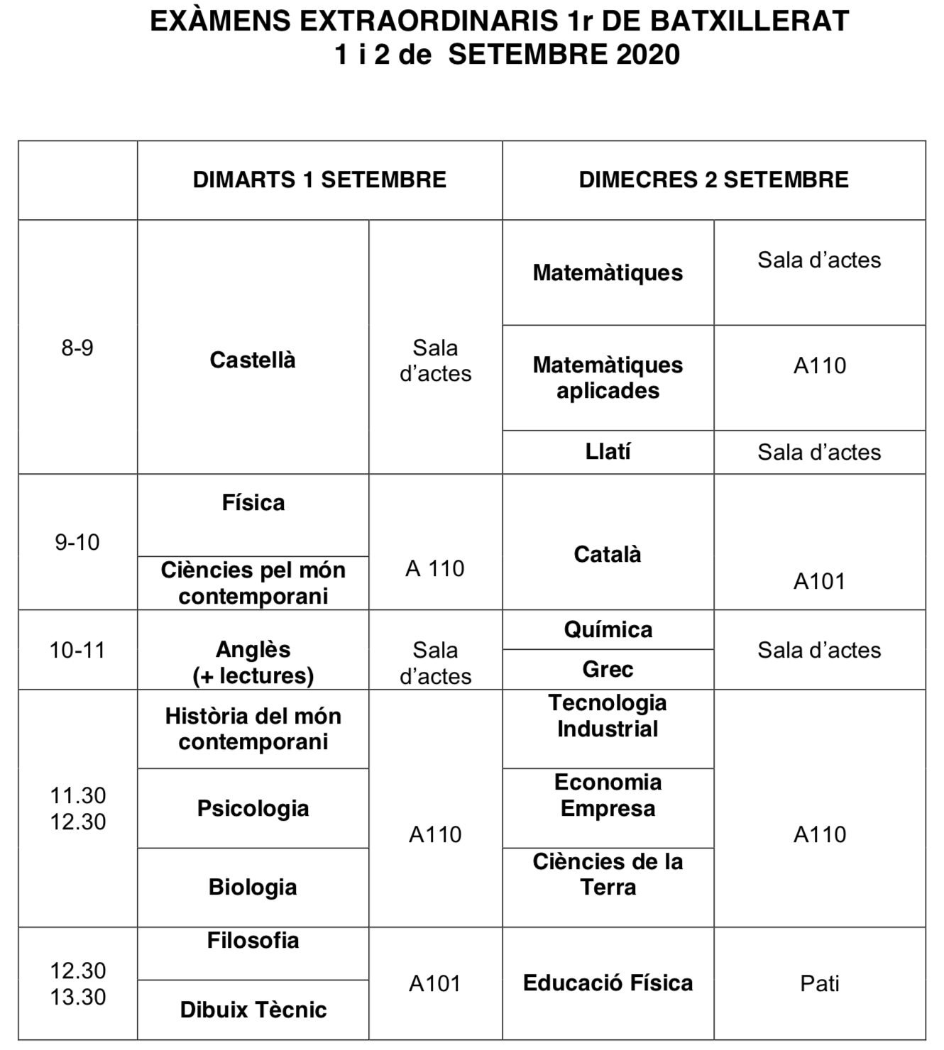 CALENDARI SET2019