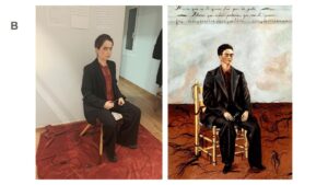 !r premi 1r cicle ESO. Arlet Grau Sedó. 2nD.Frida Kahlo Autoretrar amb cabells curts.